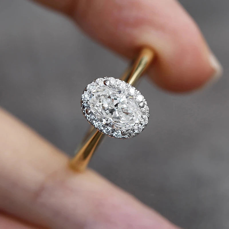 Women Wedding Rings Two Tone Crystal AA Cubic Zirconia Engagement Anniversary Party Elegant Female Jewelry - Image 1
