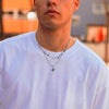 Irregular Starlight Necklaces for Men Women,Blue Green Star Pendants with Snake Bone Chain Collar,Hiphop Jewelry Gift - Image 2