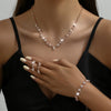 4-Piece Women's Flower Necklace with Earrings and Bracelet Set, Wedding Party Accessories - Image 6