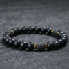 Black Stone Bead Bracelet with Tiger's Eye Color Options - Image 1