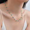 Bohemian Stone Beaded Necklace for Women,Gold Plated Turquoise Rice Bead Choker Necklaces, Jewelry Gift - Image 4