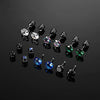 Men's Stainless Steel Stud Earrings with Color and Five-Pair Options - Image 1