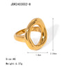 Stainless Steel Openwork Ring with Sculpted Folds in Gold-Tone - Image 11