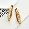 Metal Plated Pea Style Dangle Earrings for Women Jewelry Vintage Atificial Pearls Statement Earrings - Image 3