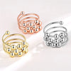 Beads Ring Fidget Spinner Rings Korea Crystal Butterfly Flower Star Moon Ring Jewelry Gift - Image 3