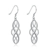 Silver Celtic Knot Dangle Earrings Hanging Jewelry Fish Hook for Women - Image 1