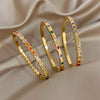 316L Stainless Steel Cuff Bangle For Women Charm Colorful Cubic Zircon Filled Inlaid Bracelet Gifts - Image 1