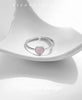 MODIAN 925 Sterling Silver Pink Crystal Hearts Opal Open Size 6-8 Finger Ring Sweet Simple Fine Jewelry For Women Birthday Gift