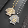 Full Zircon Pendant Necklace Hip Hop Cool Mumber 10 Soccer Star Fan Stainless Steel Clavicle Charming Jewelry Men Necklace - Image 4