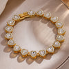 Yupsk 4pcs/set Hip Hop Rock Heart Rhinestone Tennis Chain Bracelets for Women Men HipHop Jewelry Gift - Image 5
