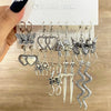 10PCS Set Personality Goth Black Butterfly Snake Heart Dangle Earring for Women Vintage Charm Hoop Earring Punk Jewelry Y2k Gift - Image 1