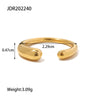 Cast Textured Stainless Steel Open Ring Minimalist Statement Charm Jewelry Women - Image 8