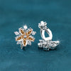 Female Small Red Zircon Stone Clip Earrings Charm Silver Color Wedding Jewelry For Women - Image 3