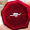 Shiny Silver Color Heart Rings for Women Simple and Stylish Wedding Female Rings Party Gift Jewelry - Image 3