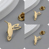 gold-plated stainless steel brooch: cute hummingbird design, lapel pin, gift for friends - Image 7