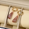 Long Waterdrop Pendant Hoop Earrings For Women Round Stainless Steel Gold Color Ear Buckel Dangle Female Jewelry - Image 5