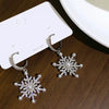 Sparking Crystal Snowflake Earrings For Women Shiny Zircon Imitation Pearl Earring Christmas Year Party Jewelry Gifts - Image 2