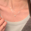 Silver Double Necklace Personality Charm Women's Pendant Simple Style Choker Birthday Gift Jewelry - Image 3