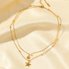 316L Stainless Steel Metal Double Chain Starfish Shells Pendant Necklace Pvd Plated Jewelry Women - Image 5