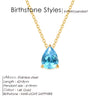 Stainless Steel Teardrop Pendant Necklace with Colorful Stone Details - Image 15