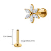 Titanium 16G Marquise Flower CZ Labret Stud Helix Conch Cartilage Tragus Flat Back Piercing Body jewelry - Image 17