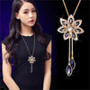 Snowflake Choker Sweaterchain Tassel Necklace for Women Delicate Flower Crystal Pendant Valentines Day Gift Boho Jewelry