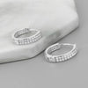 6/8/10/12mm Silver Color Double Row Zircon Hoop Earrings for Women Y2K CZ Huggies Earring Jewelry Gifts - Image 5