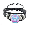 Lgbt Black Weave Leather Bracelet Bi Pride Glass Cabochon Gay Pride Rainbow Flag Photo Bangle Jewelry For Women Men Lovers Gift - Image 32
