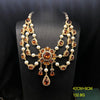 Vintage accessories Rhinestone gemstone set with Pearl Drop drop temperament everything necklace earrings - Image 2
