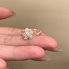 Silver Open Finger Ring Golden Enamel Donut Dazzling Geometric Punk For Women Jewelry Gift - Image 40