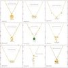 316L Stainless Steel Simple Versatile Zircon Geometry Flowers Bowknot Series Pendant Necklace Lady Classic Charm Jewelry - Image 3