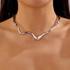 Liquid Lava Style Metal Choker Necklace for Women Gold Color Geometry Twist Neck Bangle Party Collar Jewelry Gift - Image 2