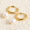 Pearl Dangle Earrings For Women Men Accessories Stainless Steel Hoop Earring Jewelry Piercing Starfish Turtle - Image 25