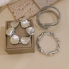 3Pcs/set Geometric Twisted Lines Irregular Shaped Open Cuff Bracelet and Bangle Set for Women Punk Exaggerated Style Accessories - Image 6