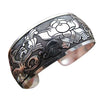 Chinese Style Vintage Tibetan Silver Elephant Carved Flower Geometric Open Bangle Cuff Wide Bracelet Jewelry Gift For Women - Image 8
