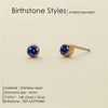 Stainless Steel Birthstone Earrings Pierced Gold Push-Pull Earrings Simple Ladies Holiday Party Gifts - Image 14