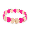 Love Beaded Bangle For Women Handmade Colorful Rainbow Peach Elastic Bracelets - Image 5