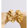 Stainless Steel Metal Flower Stud Earrings for All Occasions Pvd Plated Statement Jewelry - Image 3
