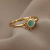 Opal Finger Rings For Women Stainless Steel Adjustable Couple Geometric Open Ring Handmade Aesthetic Jewelry Gift - Image 3