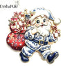 Essh&Pule Vintage Christmas Brooch Enamel Rhinestone Cute Santa Claus Reindeer Deer Lapel Pin for Women Party Xmas Jewelry Gifts - Image 6