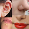 2PC Stainless Steel Flat Studs Lip Stud Earrings for Women Men Jewelry Ear Cuffs Flat Piercing Earring for Teens 16G - Image 2