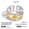 Star and Moon Double Layer Open Ring in Stainless Steel - Image 8