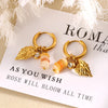 Jolivie Stainless Steel Stone Earrings Women Bohemia Vintage Hoop Earrings for Women Ear Jewelry Gift - Image 10