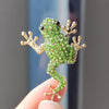 Ctue Rhinestone Frog Brooches for Women Lovely Vivid Animal Alloy Brooch Pin Men Suit Coat Accessory Jewelry Gifts - Image 1