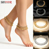 Shiny Crystal Metal Bells Anklets Girls Ornament Beach Vacation Dance Foot Chains Ankle Bracelets Decorative Accessories - Image 1