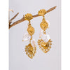 Baroque Imitation Pearls Heart Love Drop Dangle Manual Earrings Golden Pvd Plated Stainless Steel Charm Statement Jewelry - Image 4