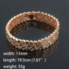 Women Girls Rose Gold Color Carving Wide Bracelets Toggle Lock Jewelry(No Box) - Image 10