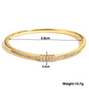 316L Stainless Steel Bangle Bracelet with Cubic Zirconia Details in Gold-Tone - Image 28