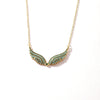 Angel Wing Necklace Full Paved Zircon Feather Pendant Stainless Steel Chain Gold Silver Multicolor Turquoise Pink Crystal Choker - Image 8