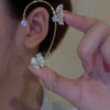 Sparkling Zircon Flower Butterfly Ear Bone Clip for Women Without Piercing Tassel Ear Cuff Clip Earrings Wedding Jewelry - Image 1